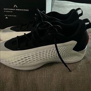 Adidas Anthony Edwards Black and White Athletic Shoes